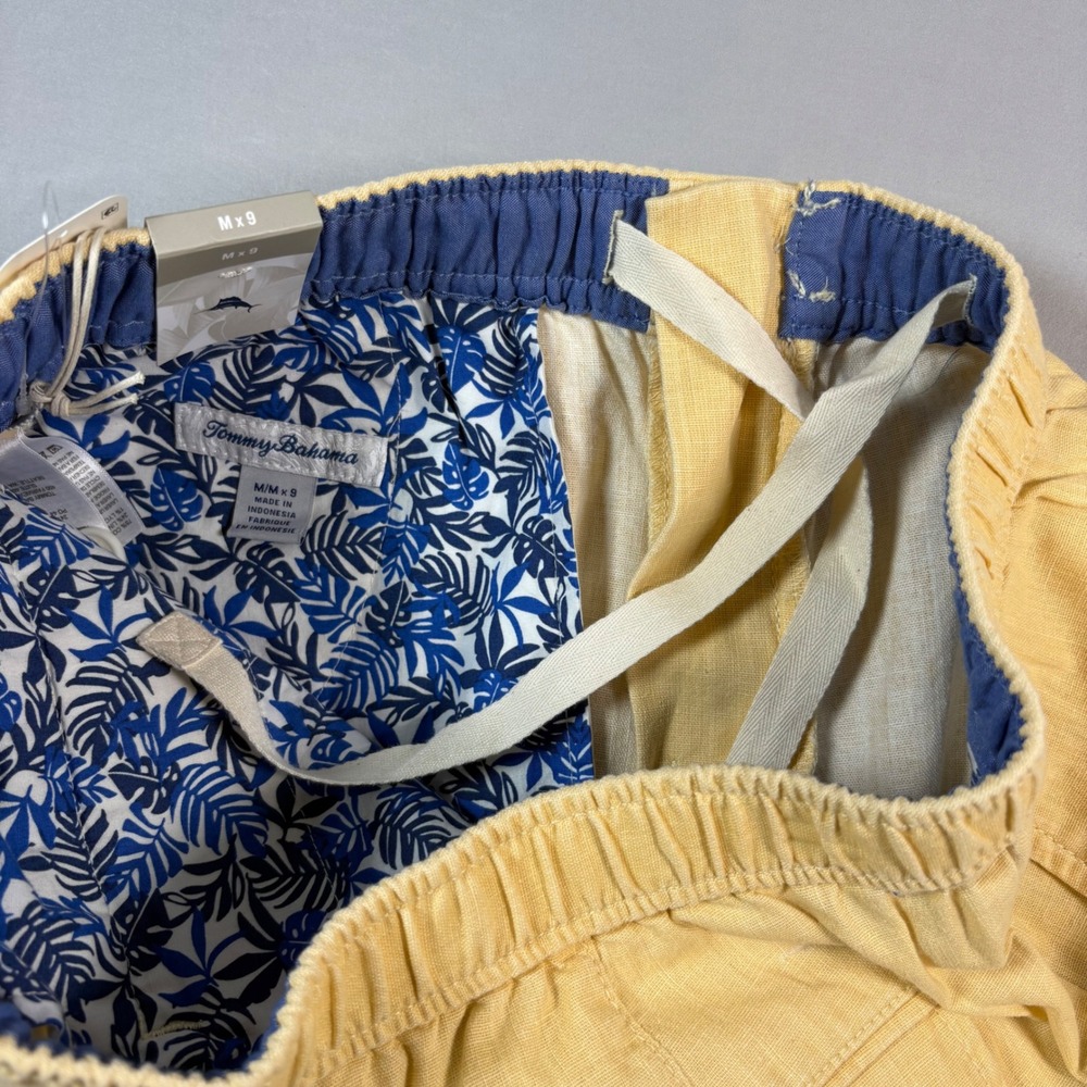 Tommy Bahama Linen The Dream Cargo 9 Shorts Mens Medium Wicker Yellow New - Picture 6 of 8